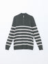 LC Waikiki Turtle Neck Long Sleeve Striped Men's Tricot Sweater